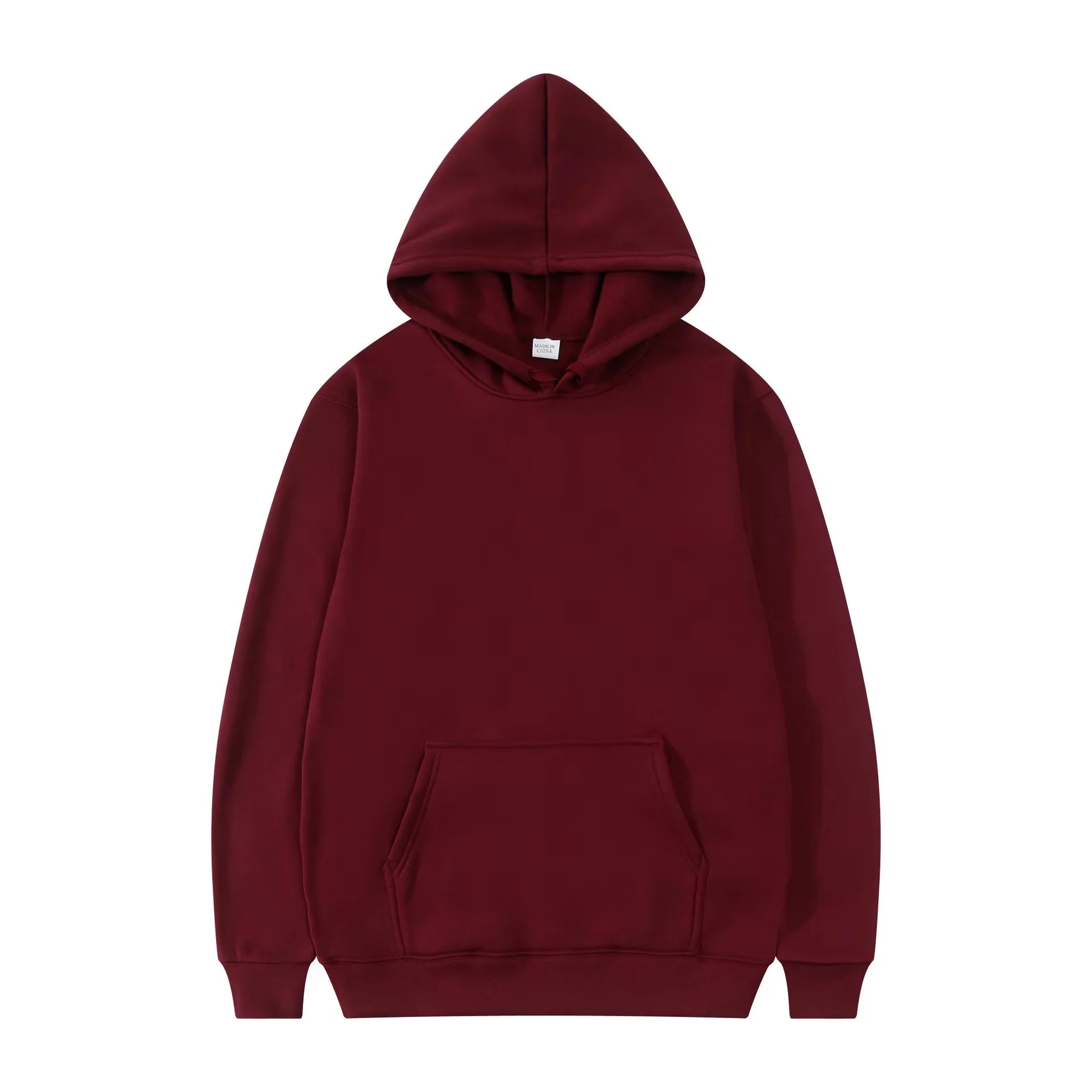 2024 men's and women's new hooded sweatshirt men's solid color sweatshirt women's and men's long sleeved inserted pocket pullove