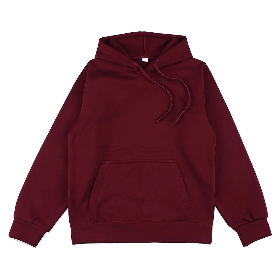 2024 men's and women's new hooded sweatshirt men's solid color sweatshirt women's and men's long sleeved inserted pocket pullove