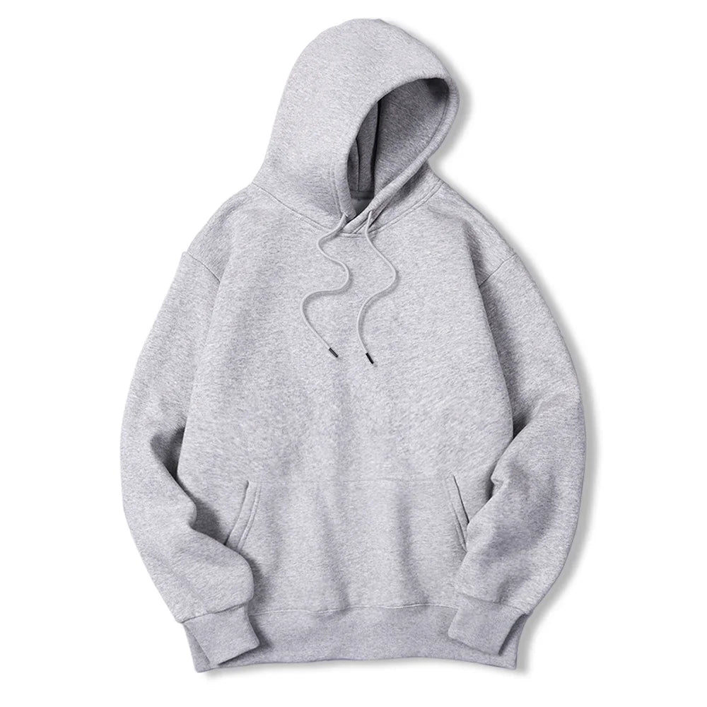 2025 Men's Solid Color Hooded Sweaters Men's Warm Wool Sweater Fashionable Street Clothing Loose  Breathable Jersey Brand Hooded