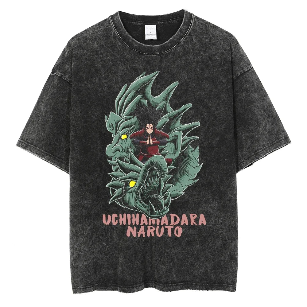 Hip Hop Vintage T-shirt Men Streetwear Harajuku Japanese Anime 2024 Print T-shirt Summer Fashion Short Sleeve Cotton T Shirt