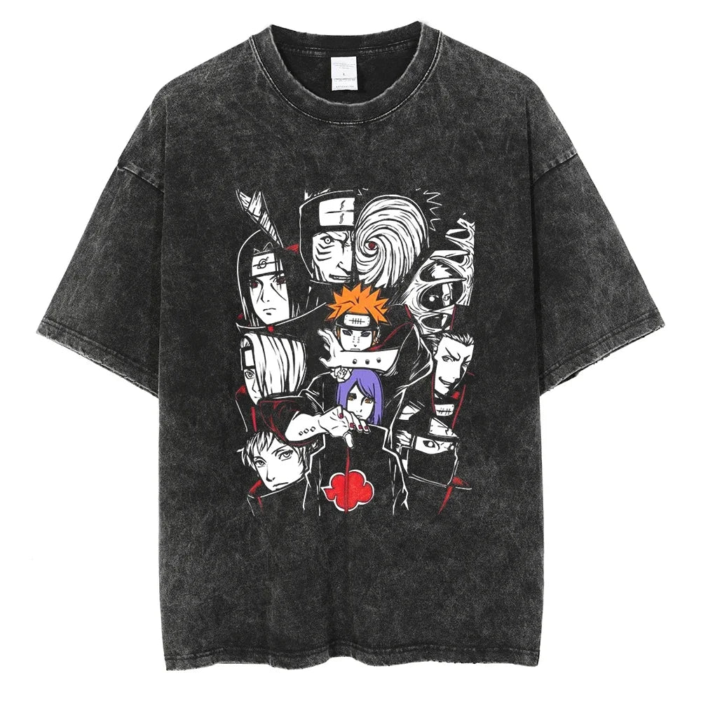 Hip Hop Vintage T-shirt Men Streetwear Harajuku Japanese Anime 2024 Print T-shirt Summer Fashion Short Sleeve Cotton T Shirt