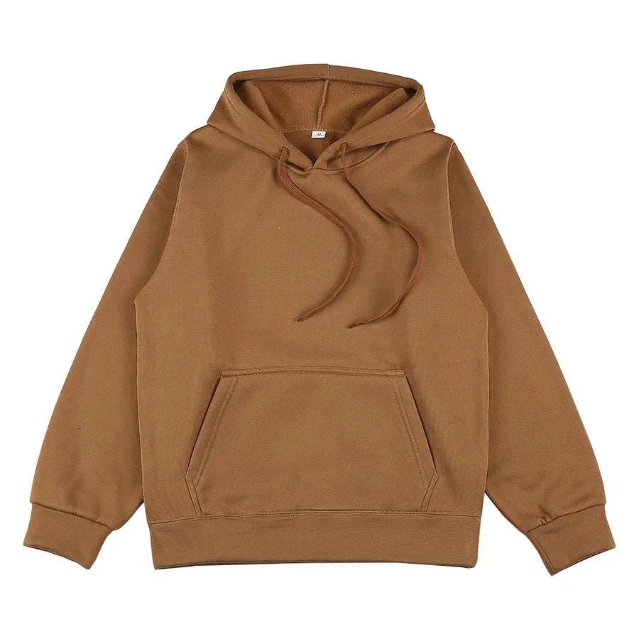 2024 men's and women's new hooded sweatshirt men's solid color sweatshirt women's and men's long sleeved inserted pocket pullove